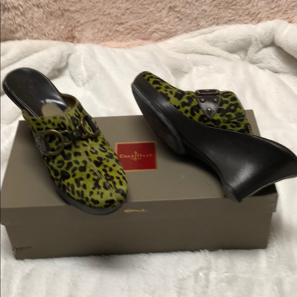 Vintage Cole Hahn Calf Hair Mules